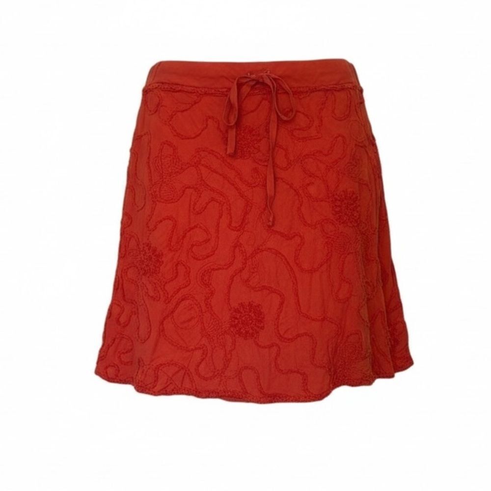 ‎Max Studio 100% Cotton Embroidered Mini Skirt
